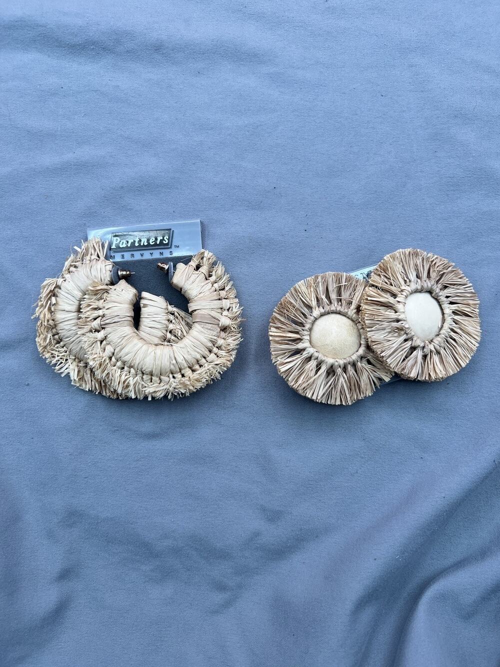 Partners Earrings 2 Sets Pierced NOS On Card Vintage Costume Jewelry